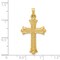 14K Yellow Gold Hollow Cross Pendant Charm Jewelry 34mm x 19mm